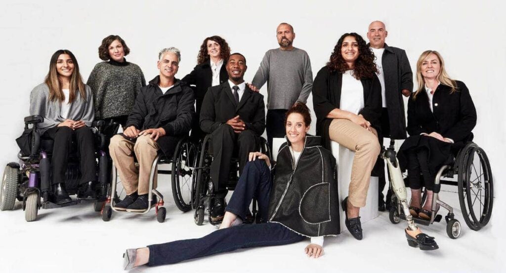 People with disabilities model clothing