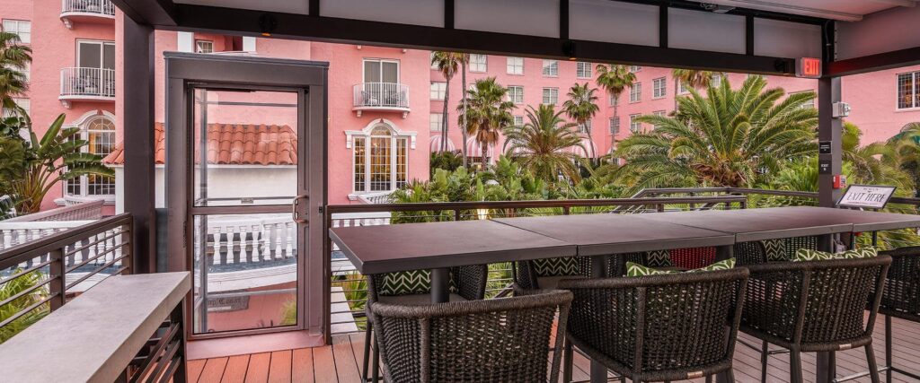 Ascension Clarity Wheelchair lift upper landing gate at the don cesar luxury hotel