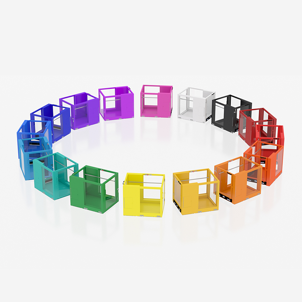 Ascension's wheelchair lifts shown in a rainbow wheel of colour