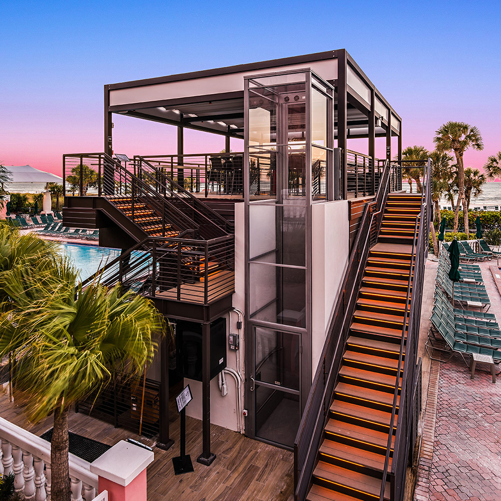 The Clarity wheelchair lift is seen outside of The Don CeSar