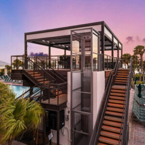 The Clarity wheelchair lift is seen outside of The Don CeSar resort in St Petersburg, FL