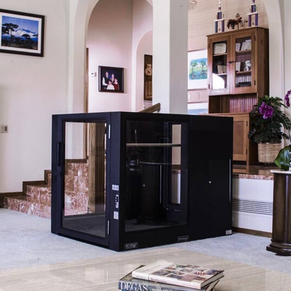 A Protege wheelchair lift is seen inside a home