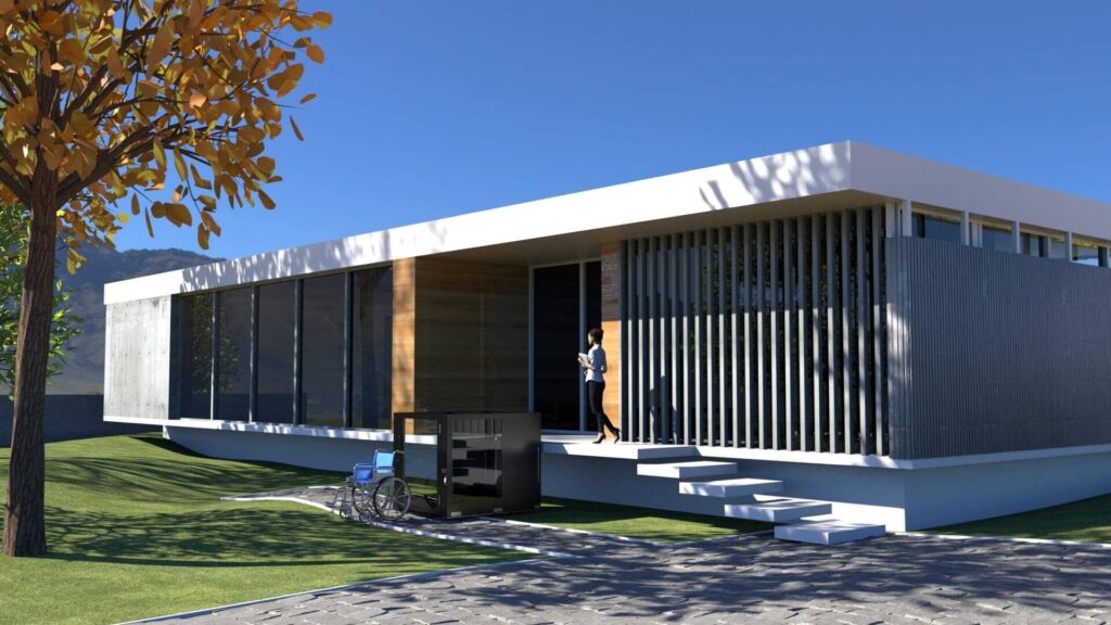 3D Rendering of Ascension Protege Next to a Modern House