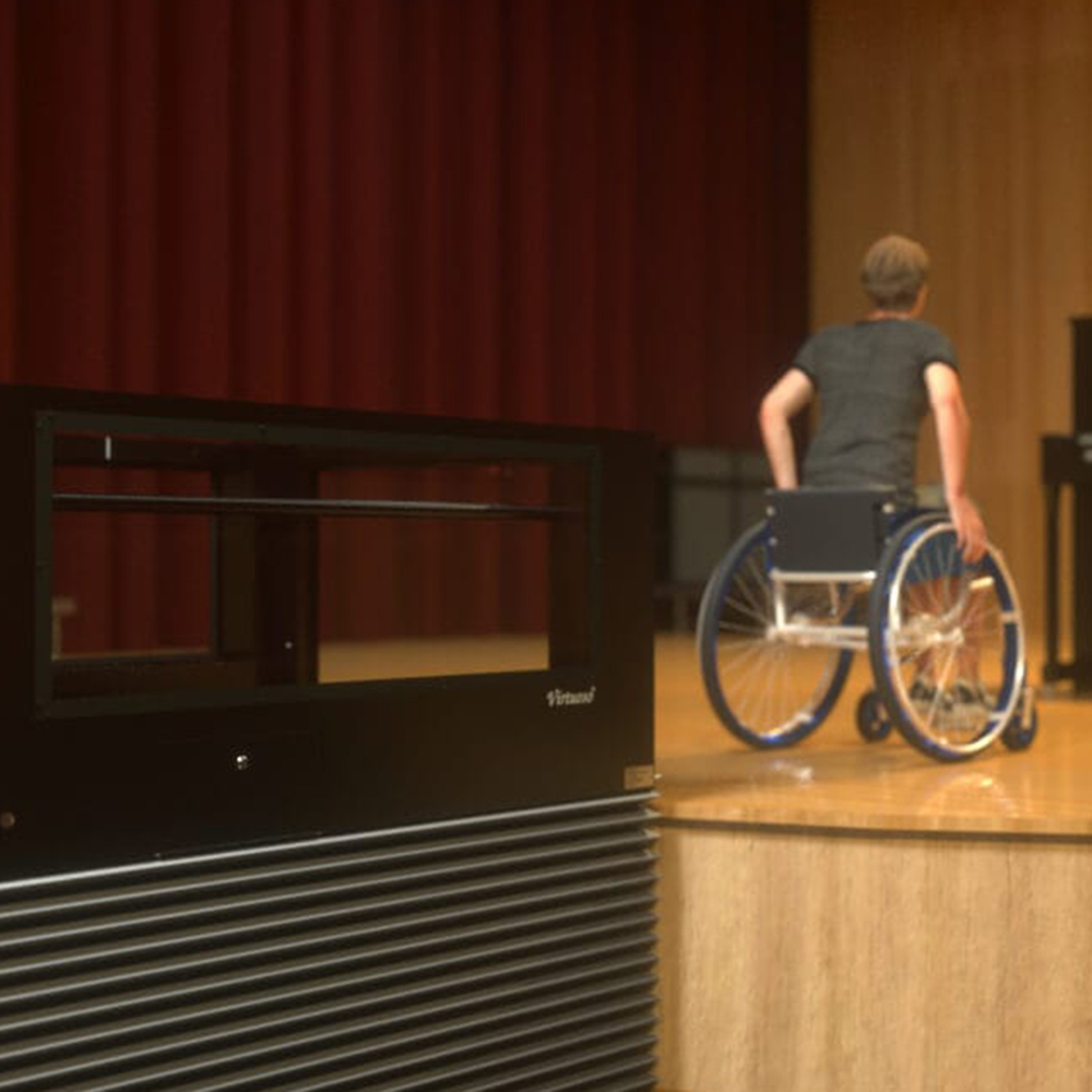 Ascension Virtuoso Wheelchair Lift 3D Render of Stage Auditorium Usage