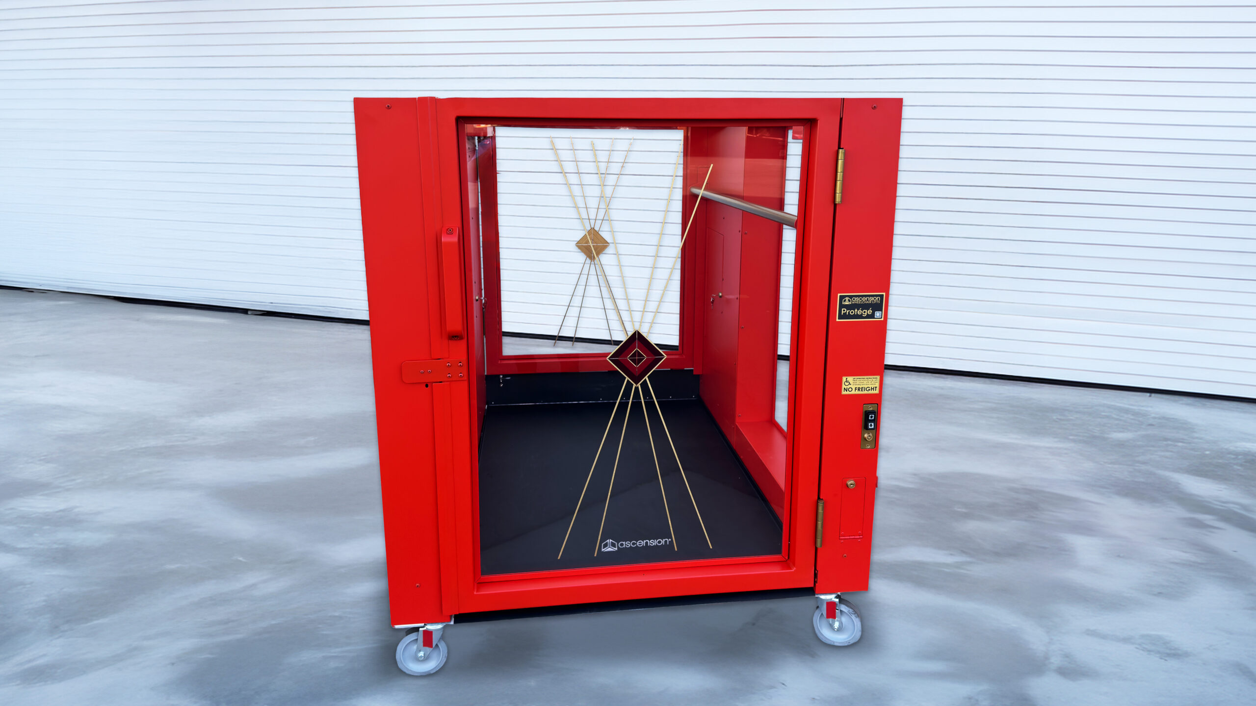 An Ascension Protege lift that was customized for the theater on the Emerald Princess cruise ship.